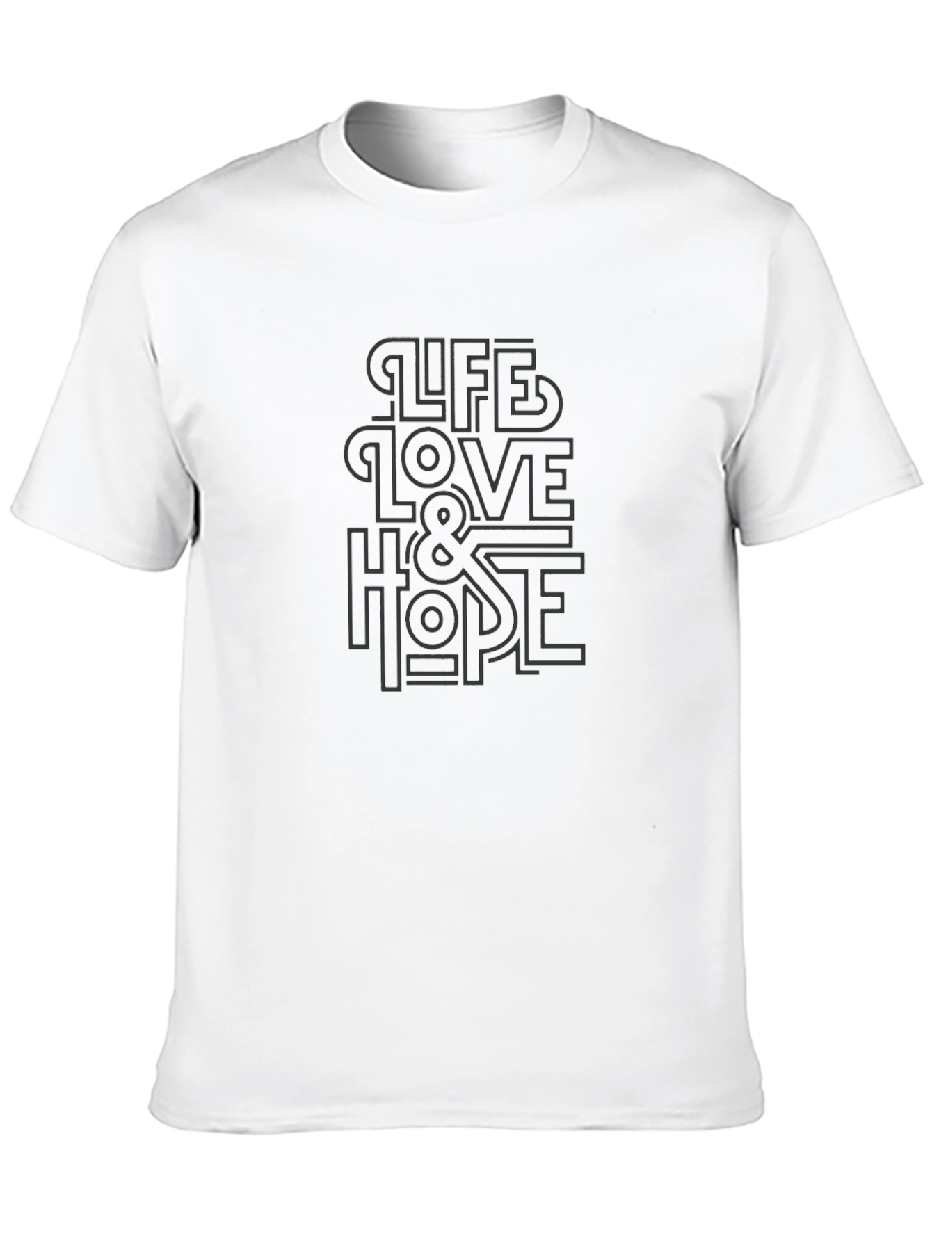 Life Love & Hope Black Graphic T-Shirt