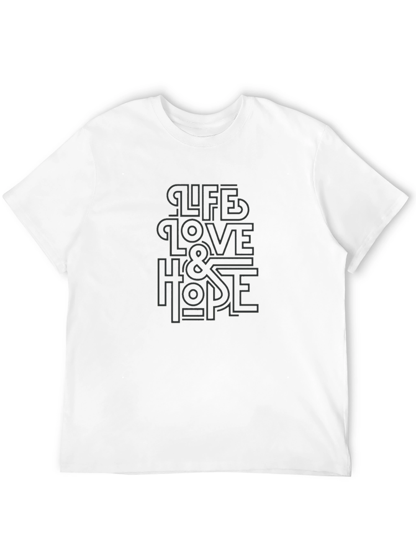 Life Love & Hope Black Graphic T-Shirt