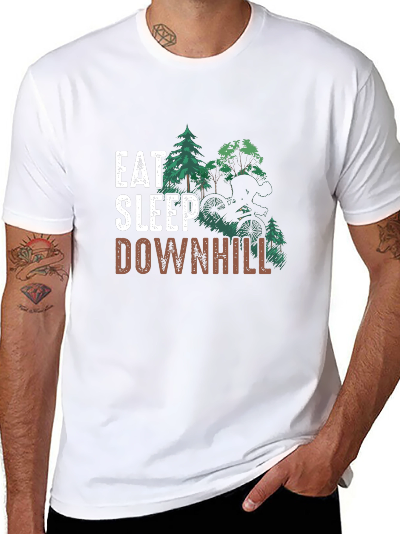Eat Sleep Downhill Black T-Shirt