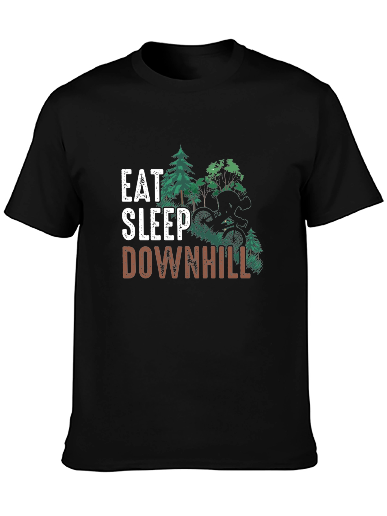 Eat Sleep Downhill Black T-Shirt
