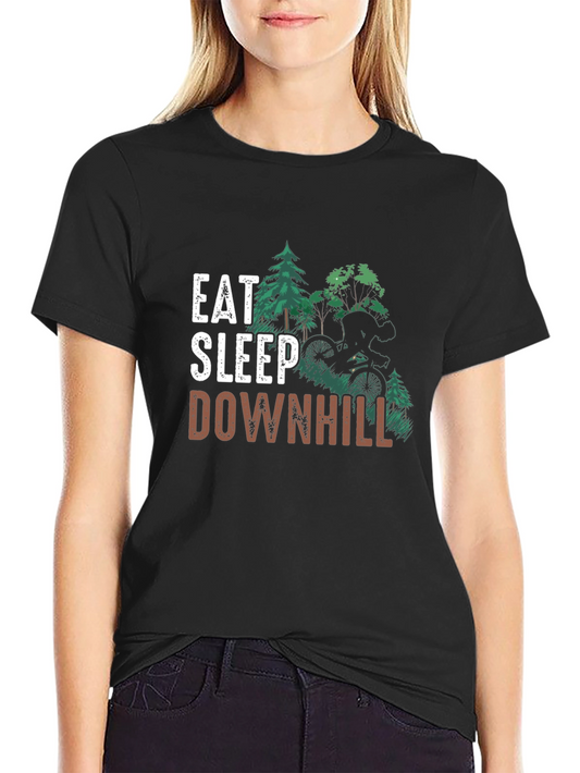 Eat Sleep Downhill Black T-Shirt