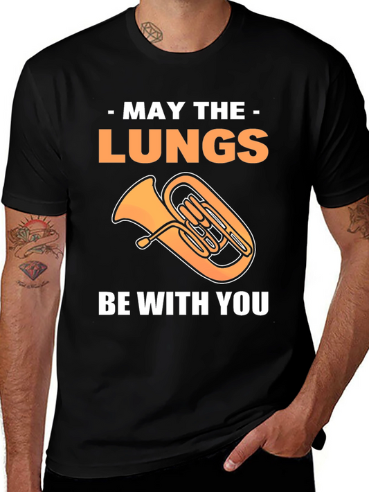 May The Lungs Be With You Tuba Player Black T-Shirt