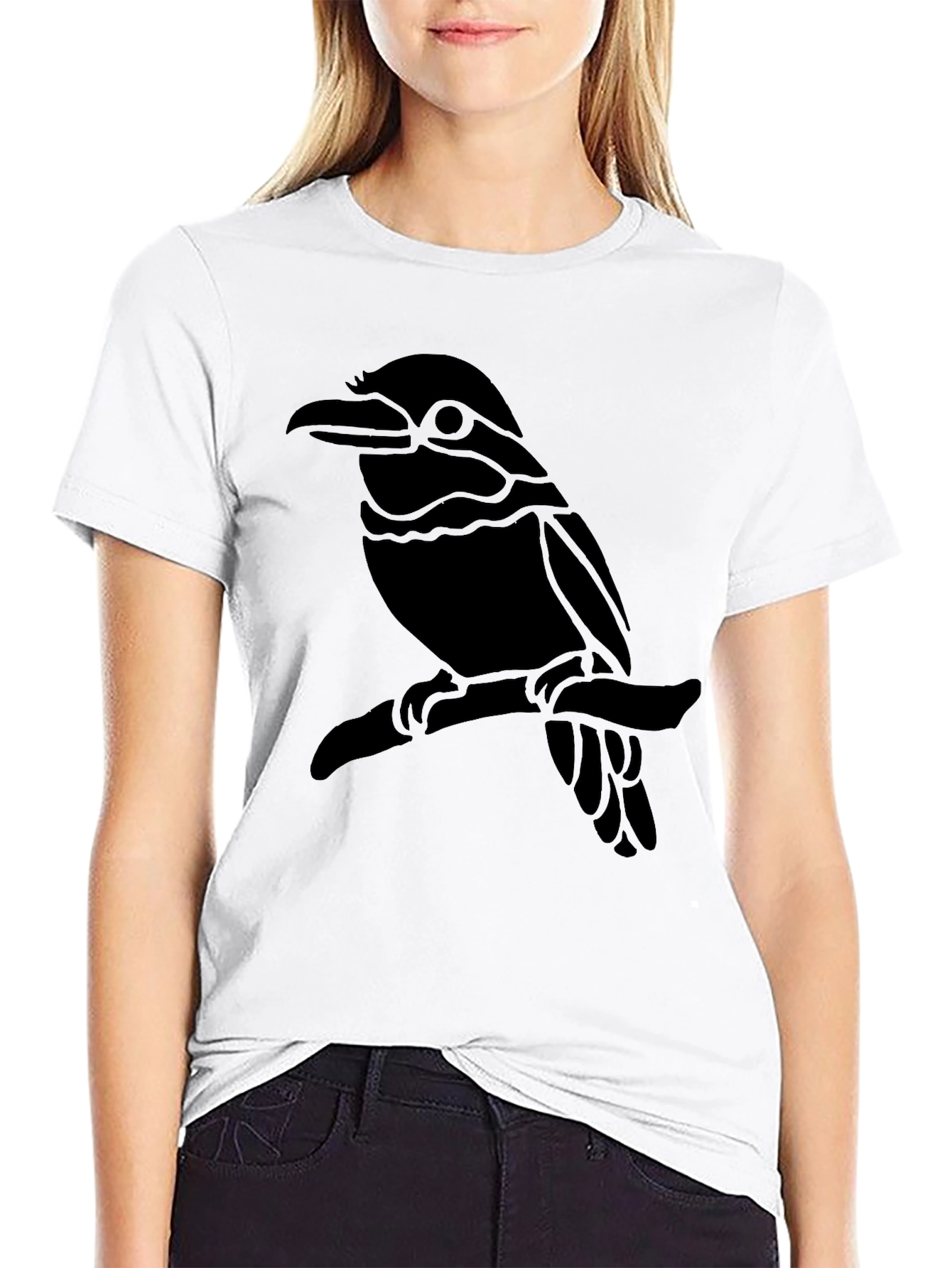 Bird Graphic Black T-Shirt - Casual Style