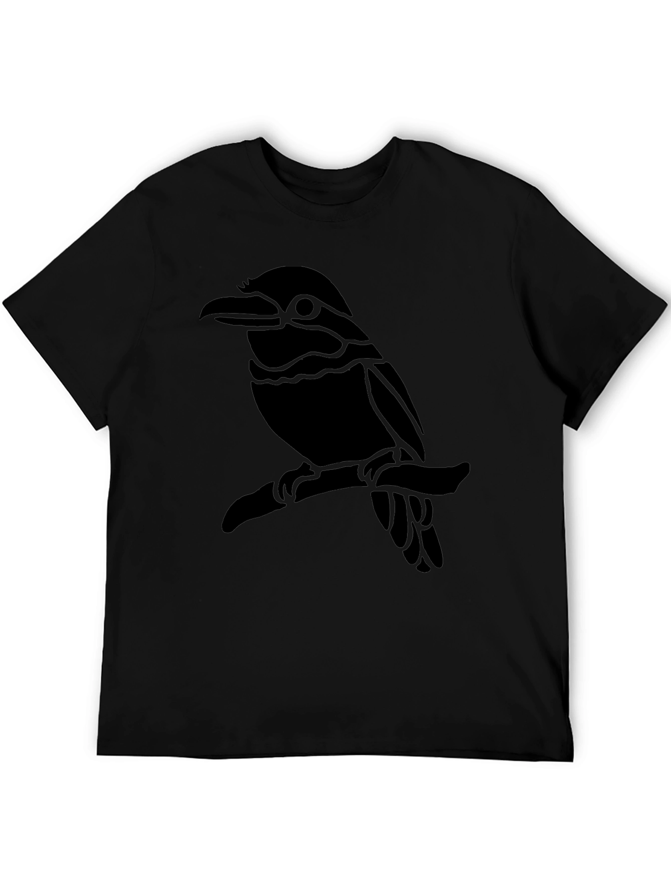 Bird Graphic Black T-Shirt - Casual Style