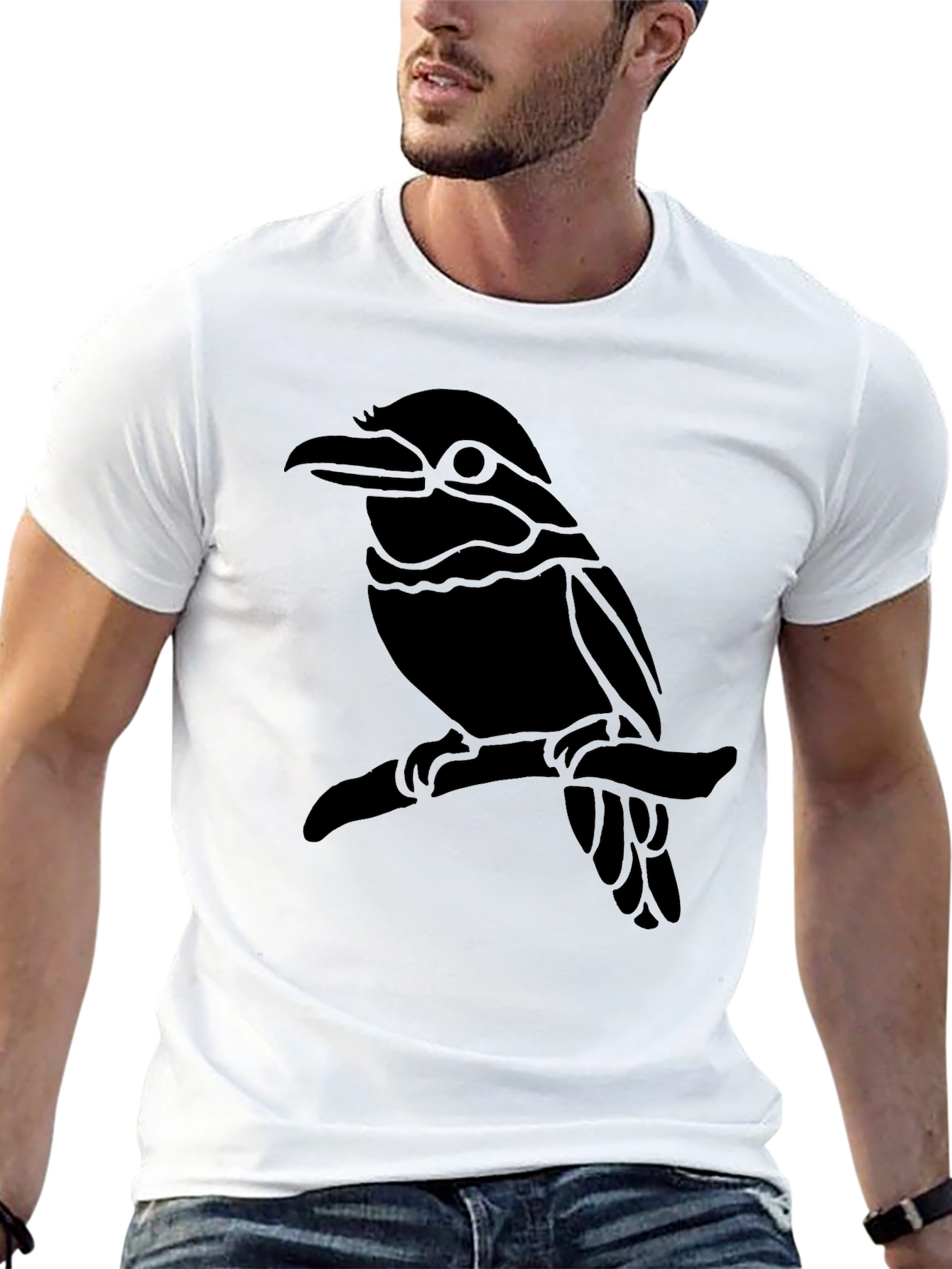Bird Graphic Black T-Shirt - Casual Style