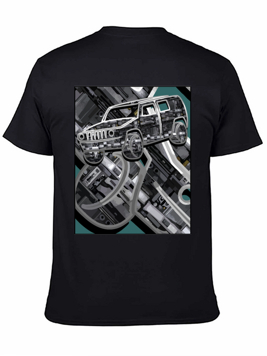 Abstract Car Graphic Black Tee
