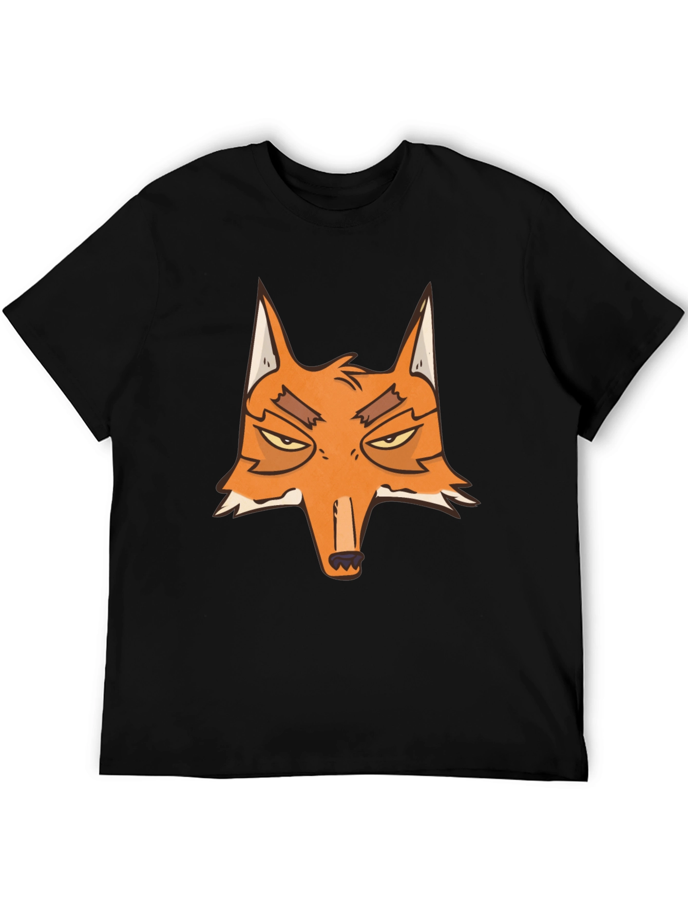 Fox Graphic Tee - Black Cotton Blend Casual Top