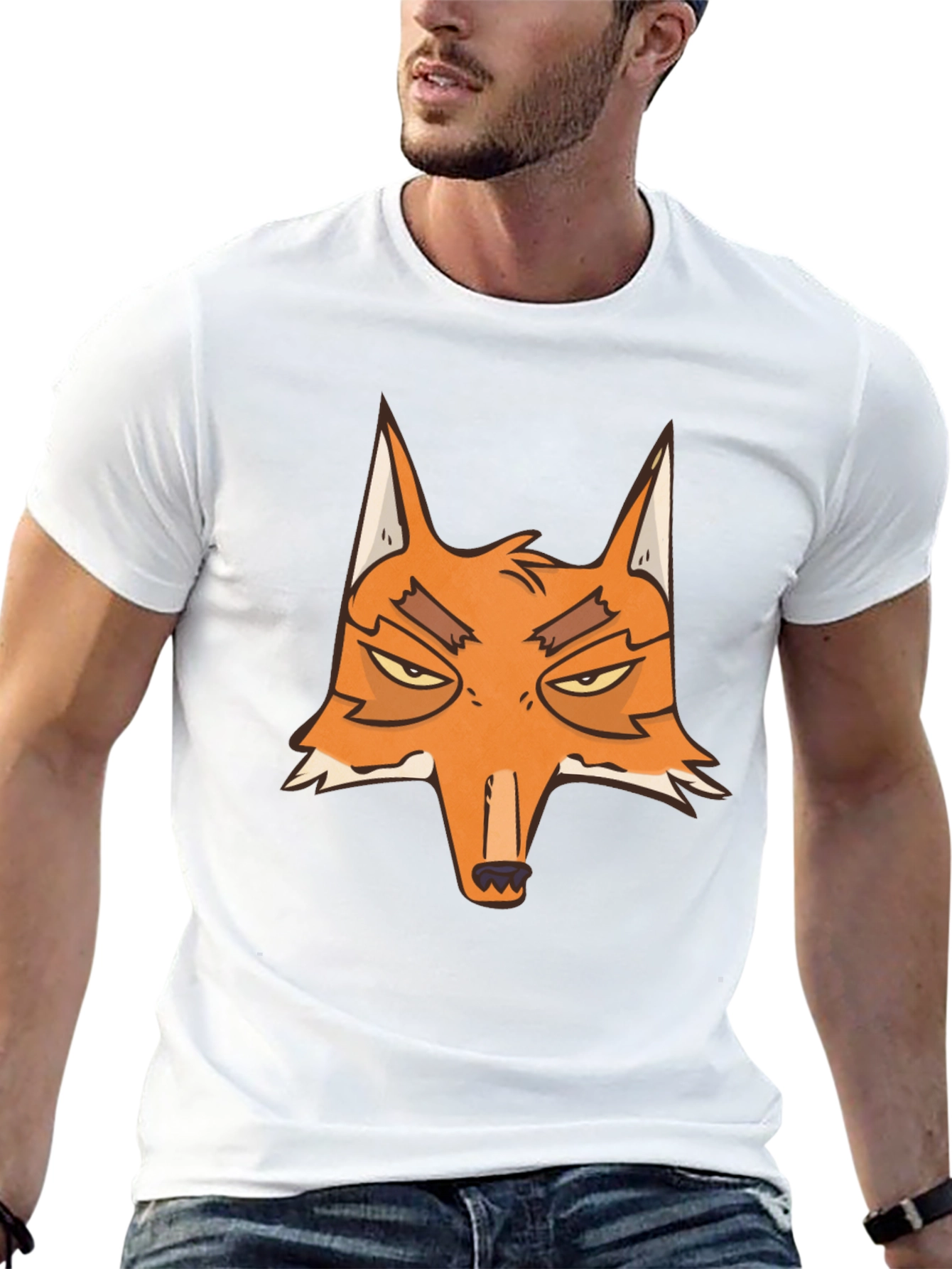 Fox Graphic Tee - Black Cotton Blend Casual Top