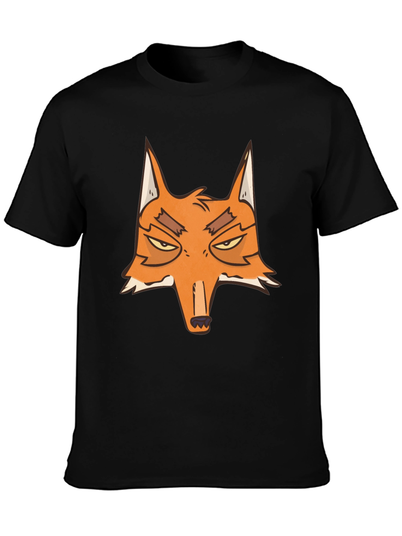 Fox Graphic Tee - Black Cotton Blend Casual Top