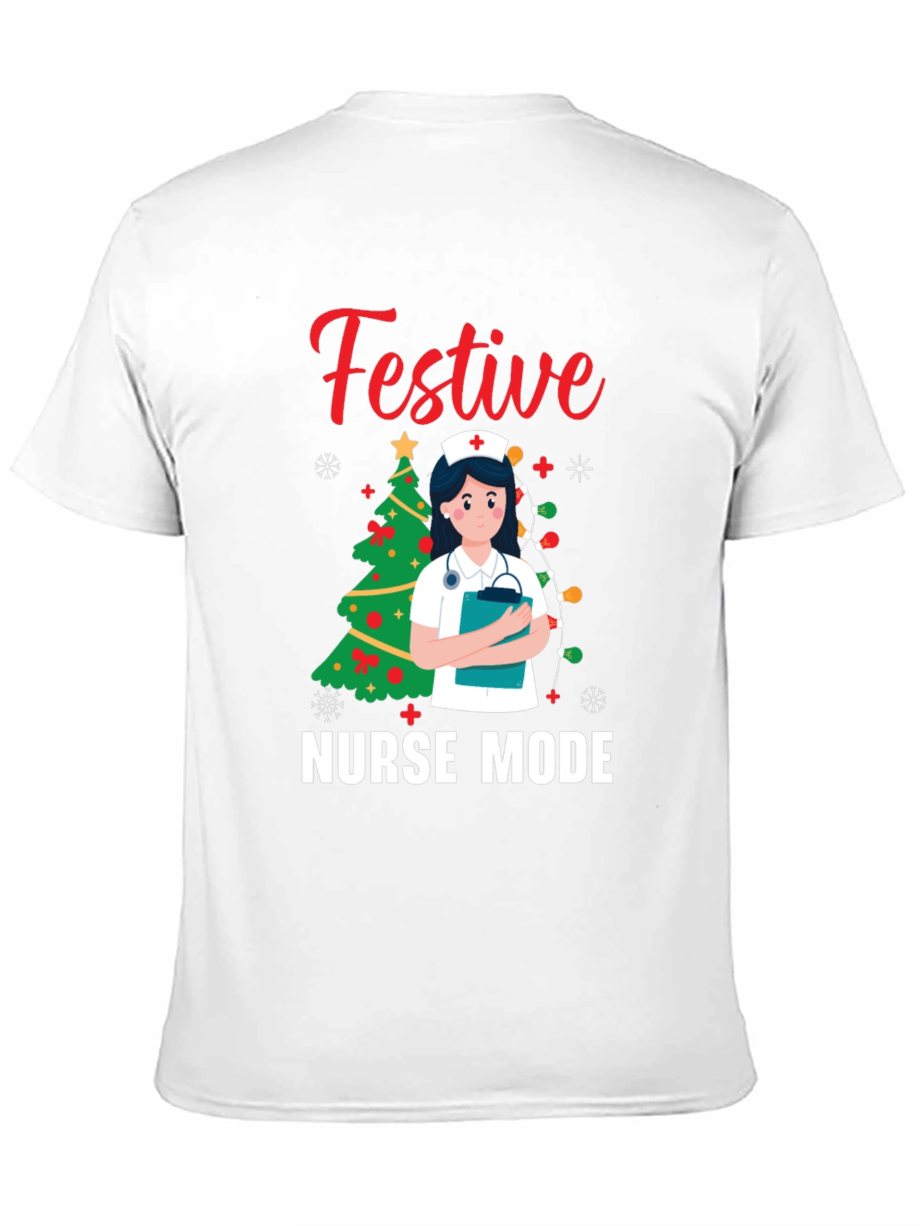 Festive Nurse Mode Christmas Holiday Graphic Tee