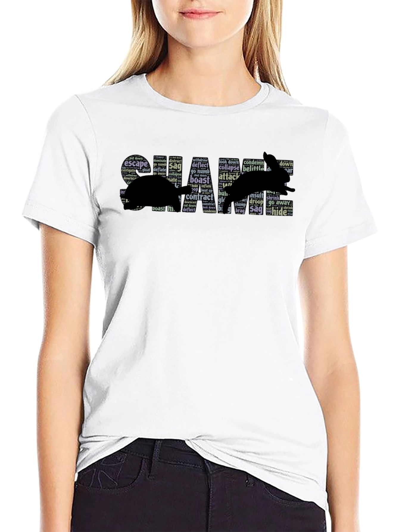 Anxiety Rabbit T-Shirt - Word Art Design