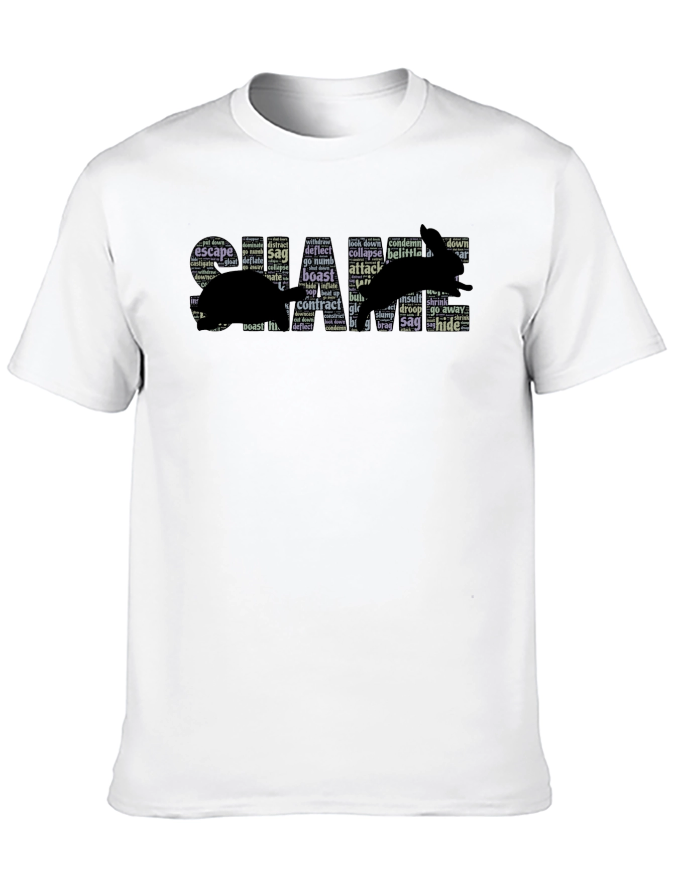 Anxiety Rabbit T-Shirt - Word Art Design