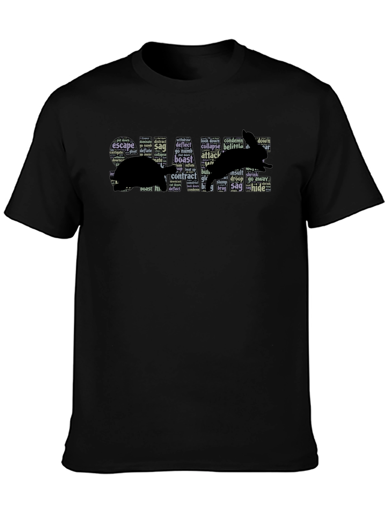 Anxiety Rabbit T-Shirt - Word Art Design