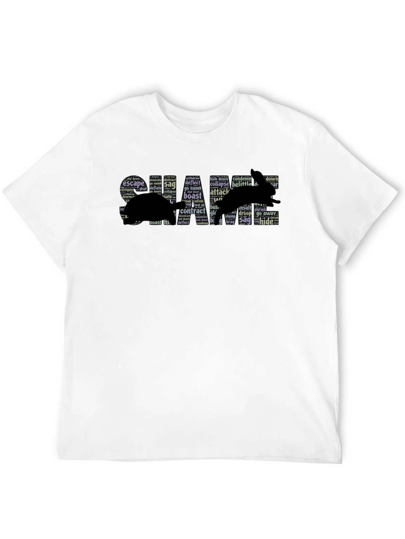 Anxiety Rabbit T-Shirt - Word Art Design