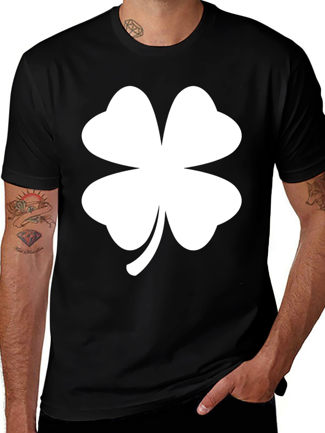 St. Patricks Day Shamrock T-Shirt - Black
