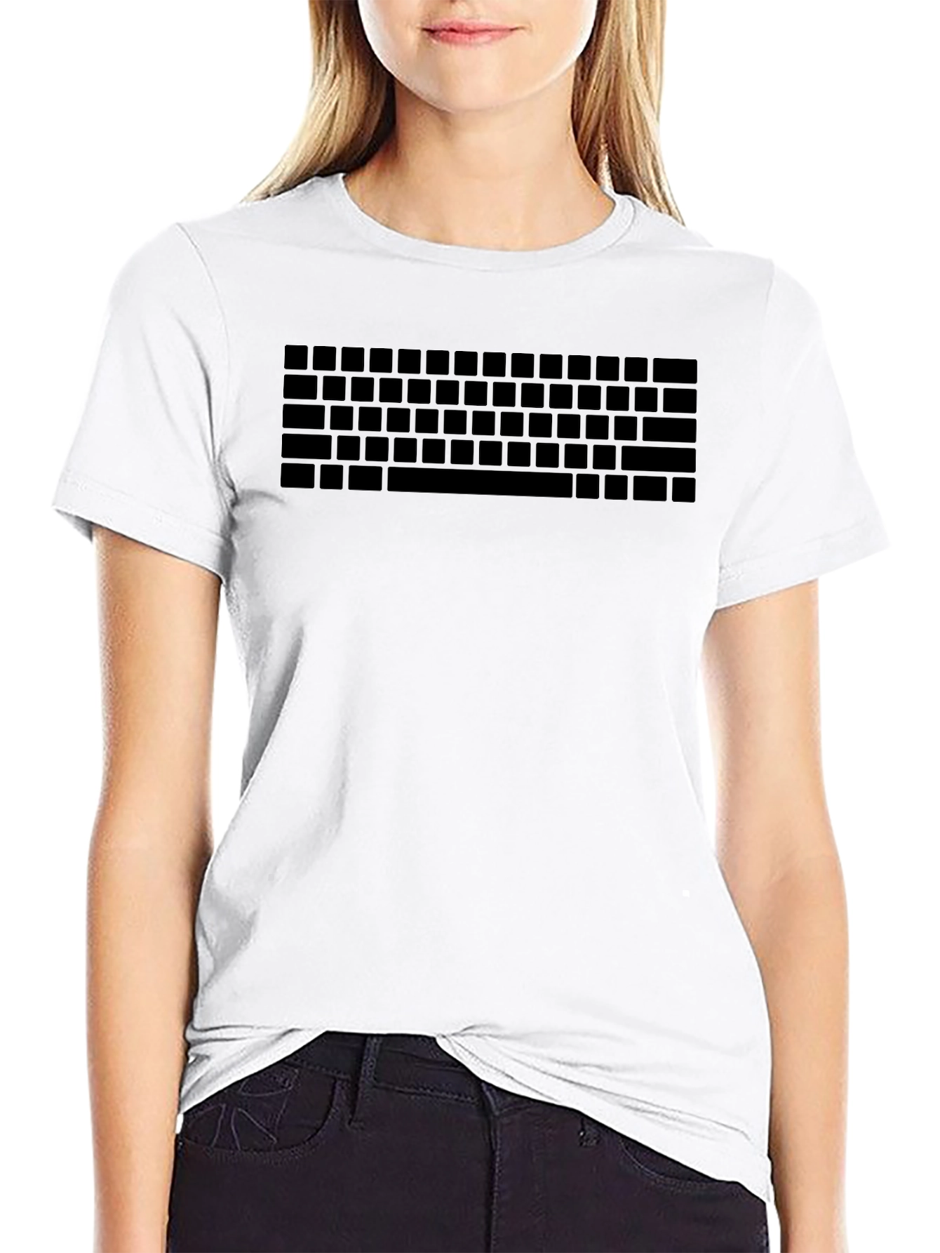 Keyboard Graphic Tee - Black Cotton T-Shirt