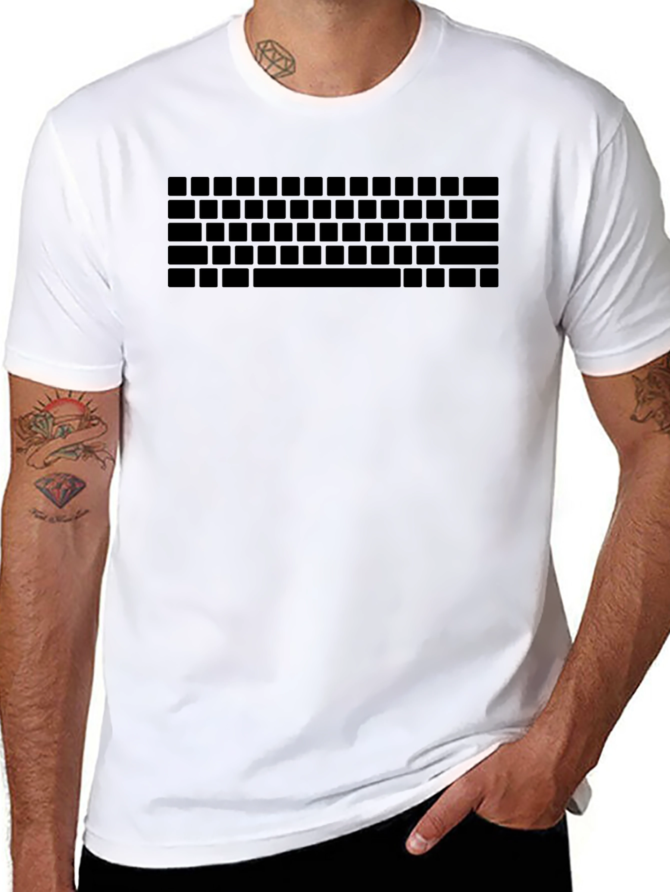 Keyboard Graphic Tee - Black Cotton T-Shirt