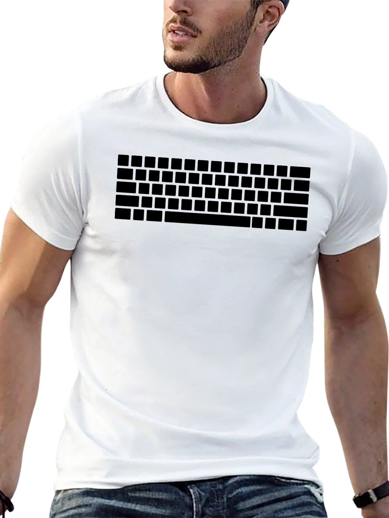 Keyboard Graphic Tee - Black Cotton T-Shirt