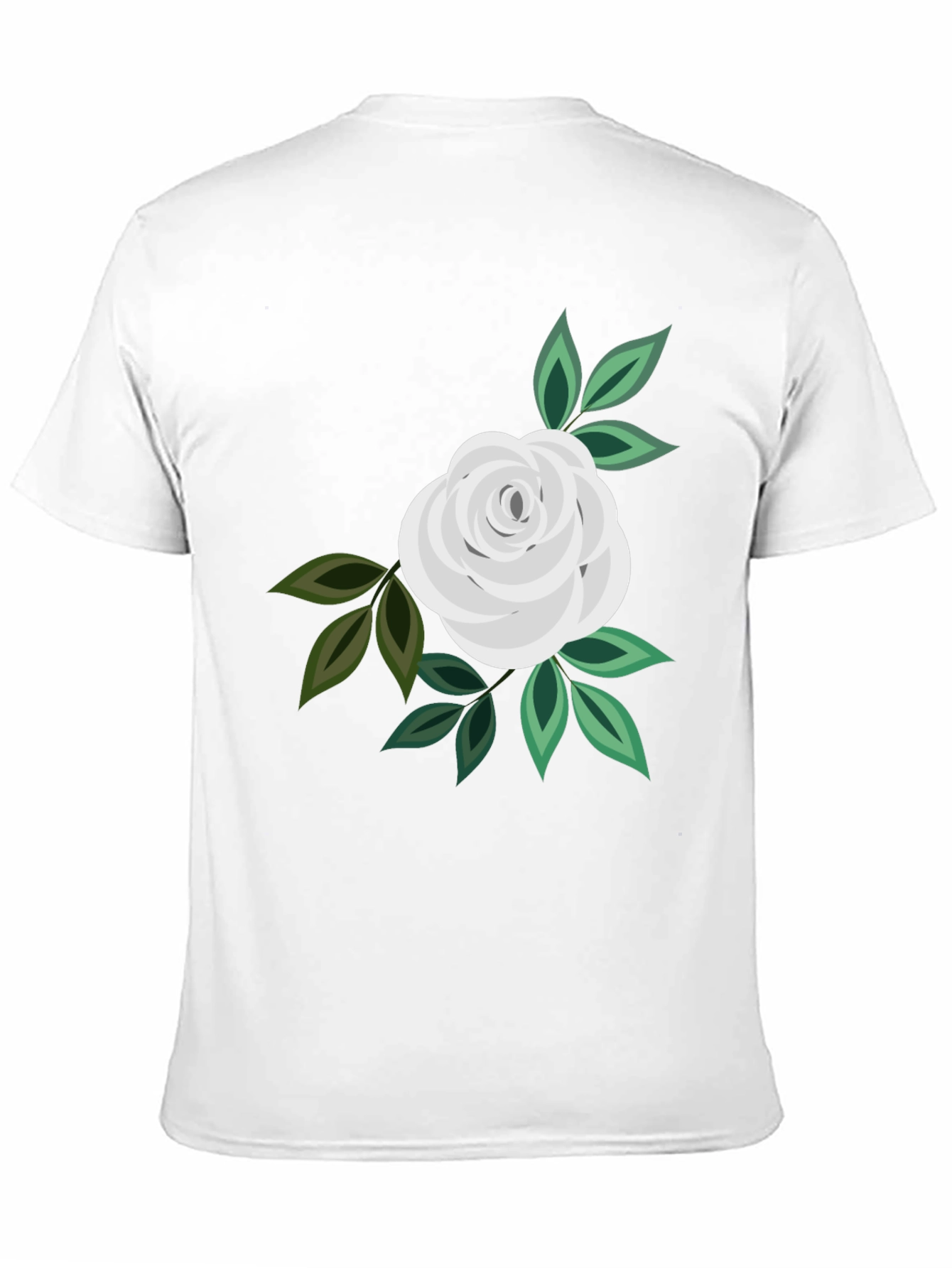 White Rose Graphic Black T-Shirt