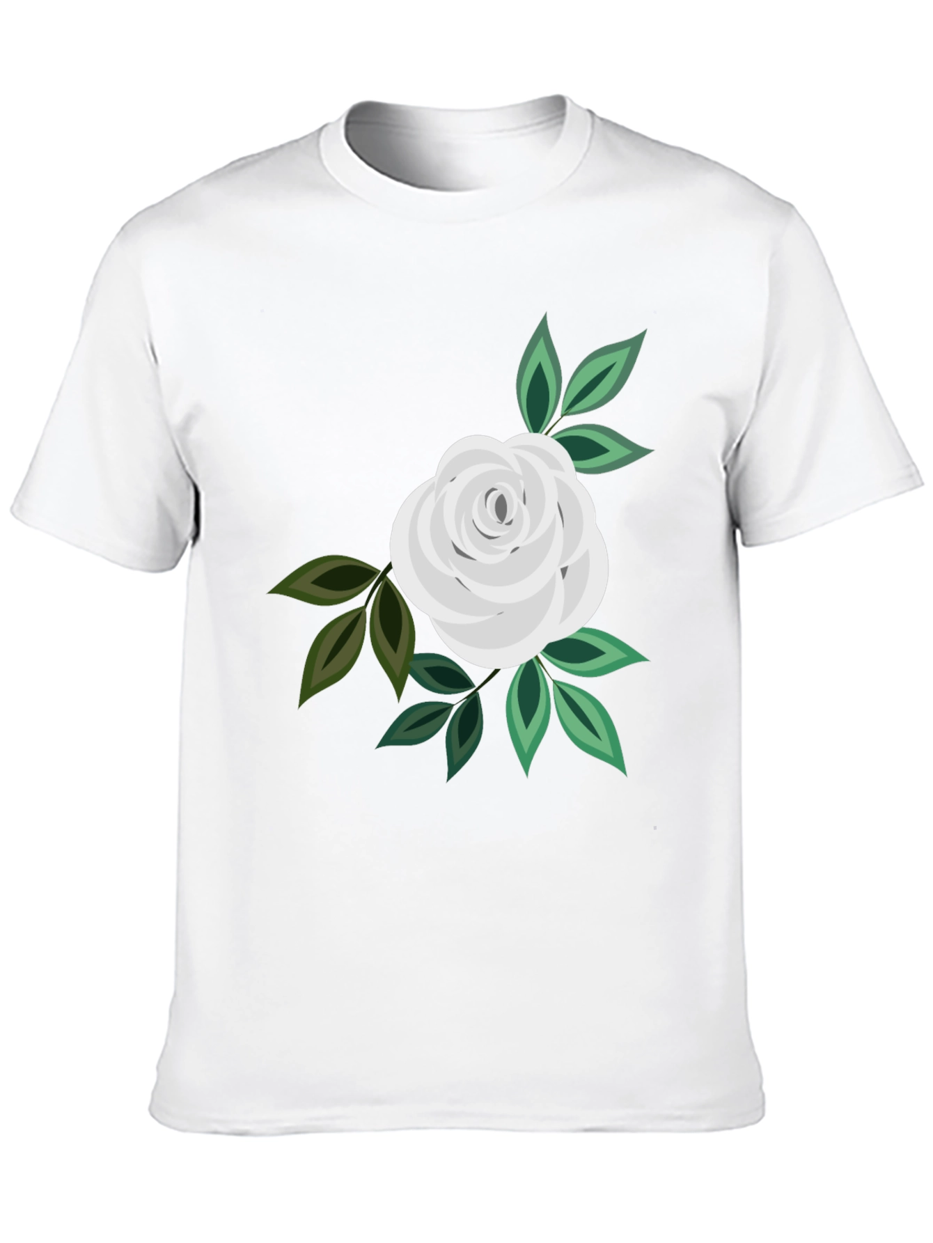 White Rose Graphic Black T-Shirt