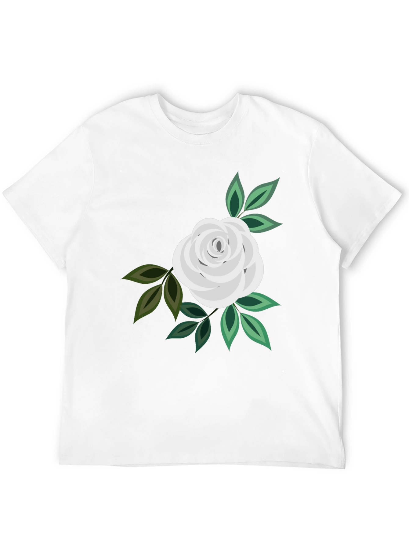 White Rose Graphic Black T-Shirt
