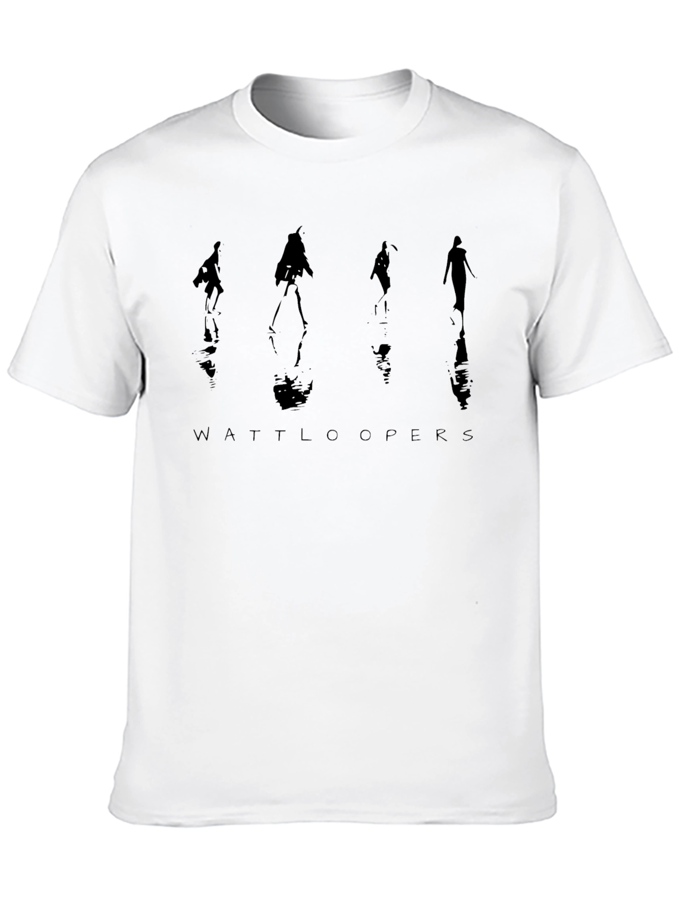Wattloopers Silhouette Graphic Tee - Black Cotton Casual Top