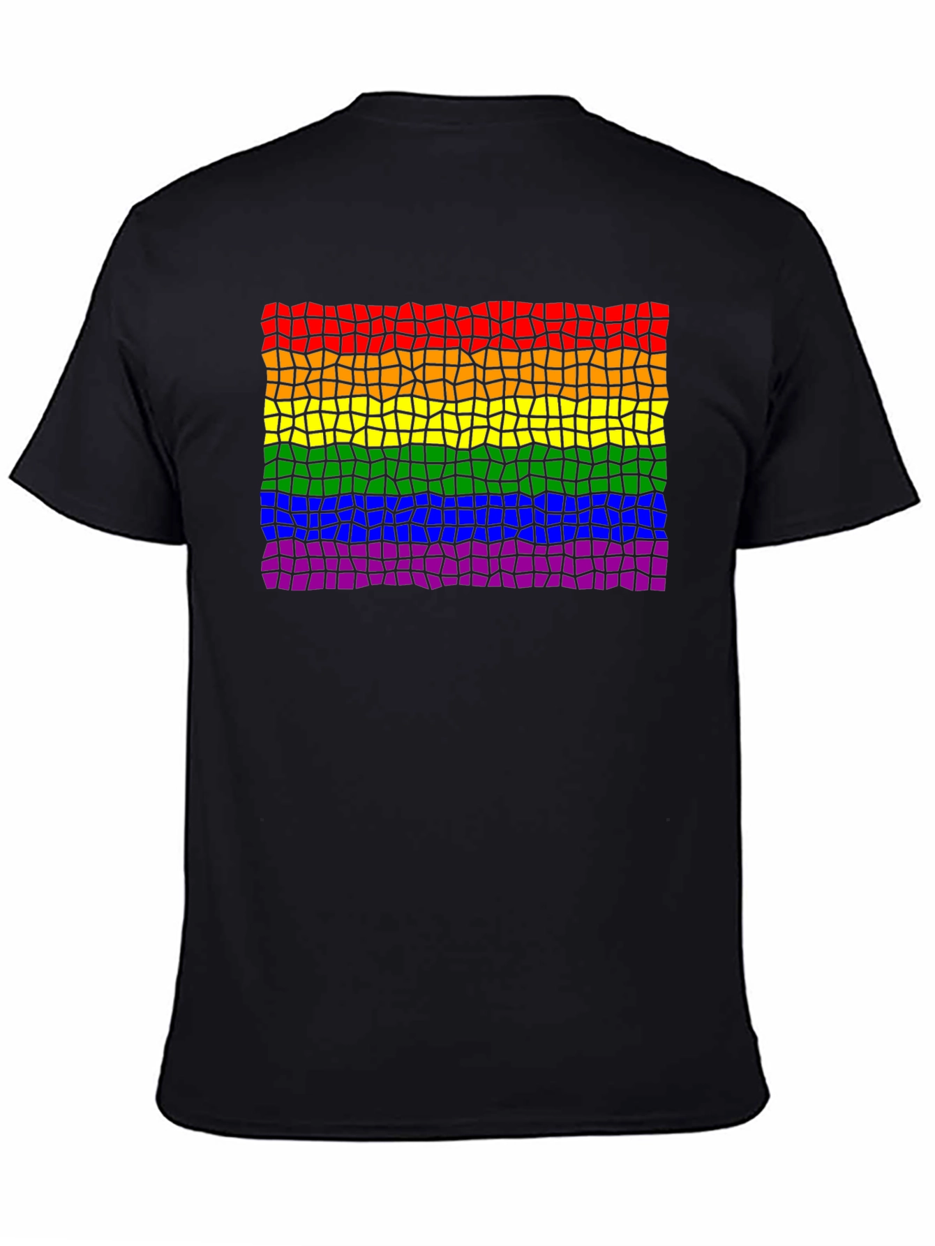 Pride Mosaic Tee - Black Cotton LGBTQ+ Shirt
