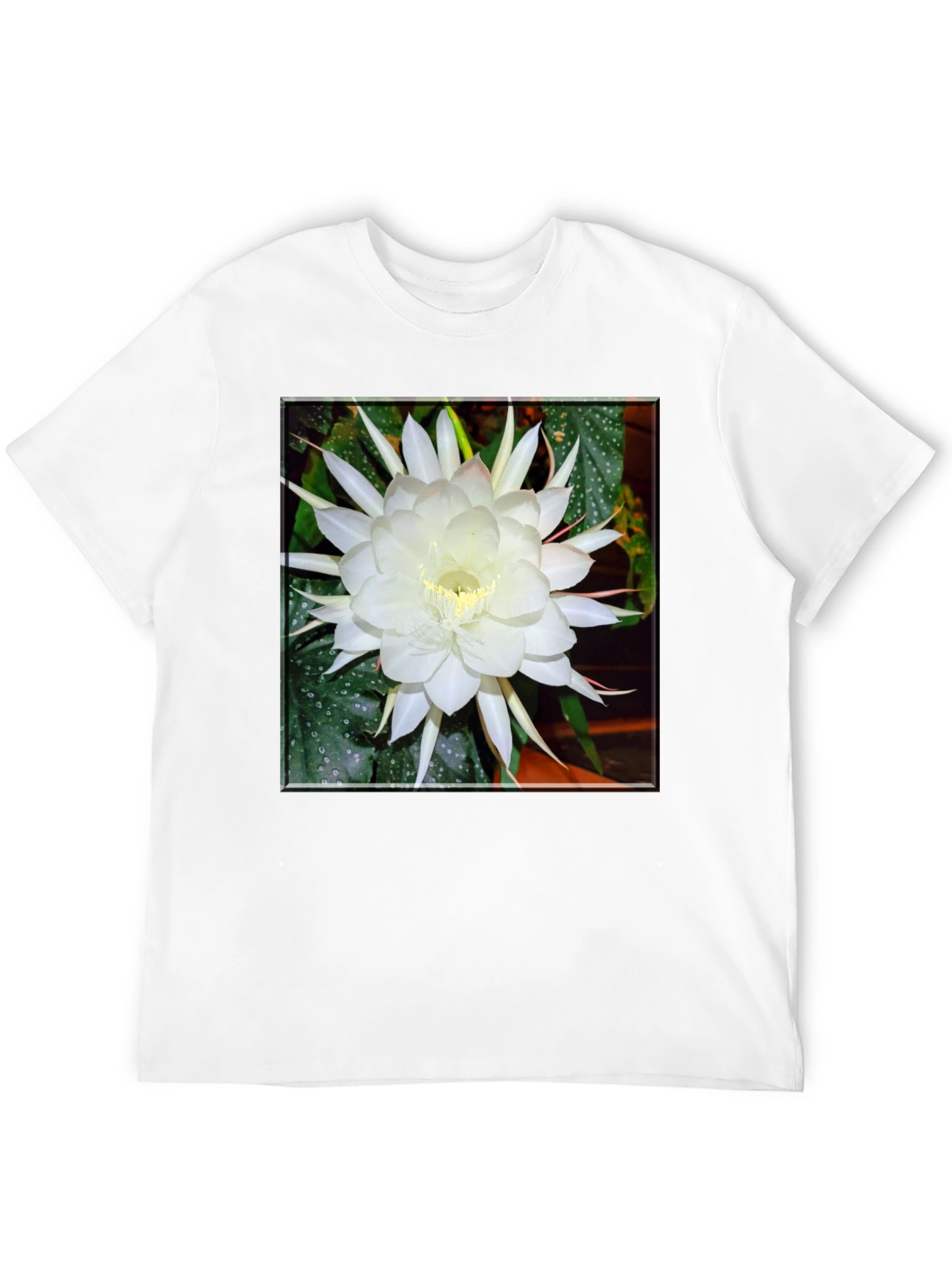 Floral T-Shirt - White Flower Design