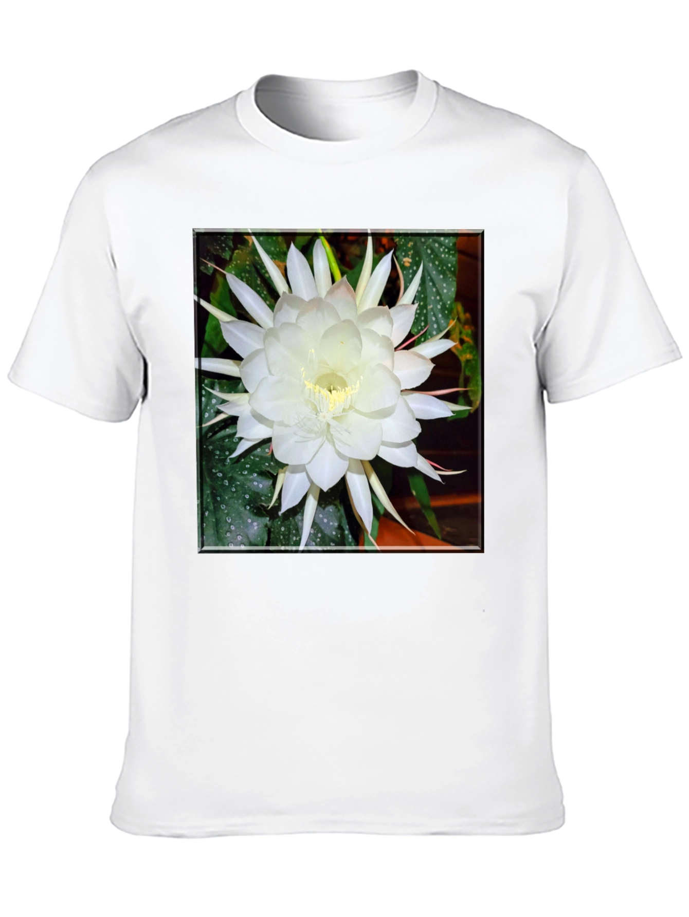 Floral T-Shirt - White Flower Design