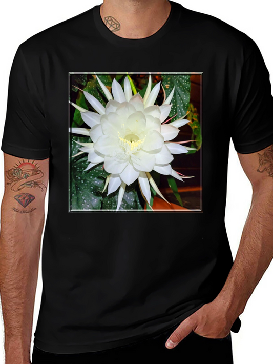 Floral T-Shirt - White Flower Design