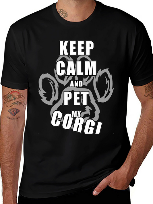 Keep Calm and Pet My Corgi Graphic Tee