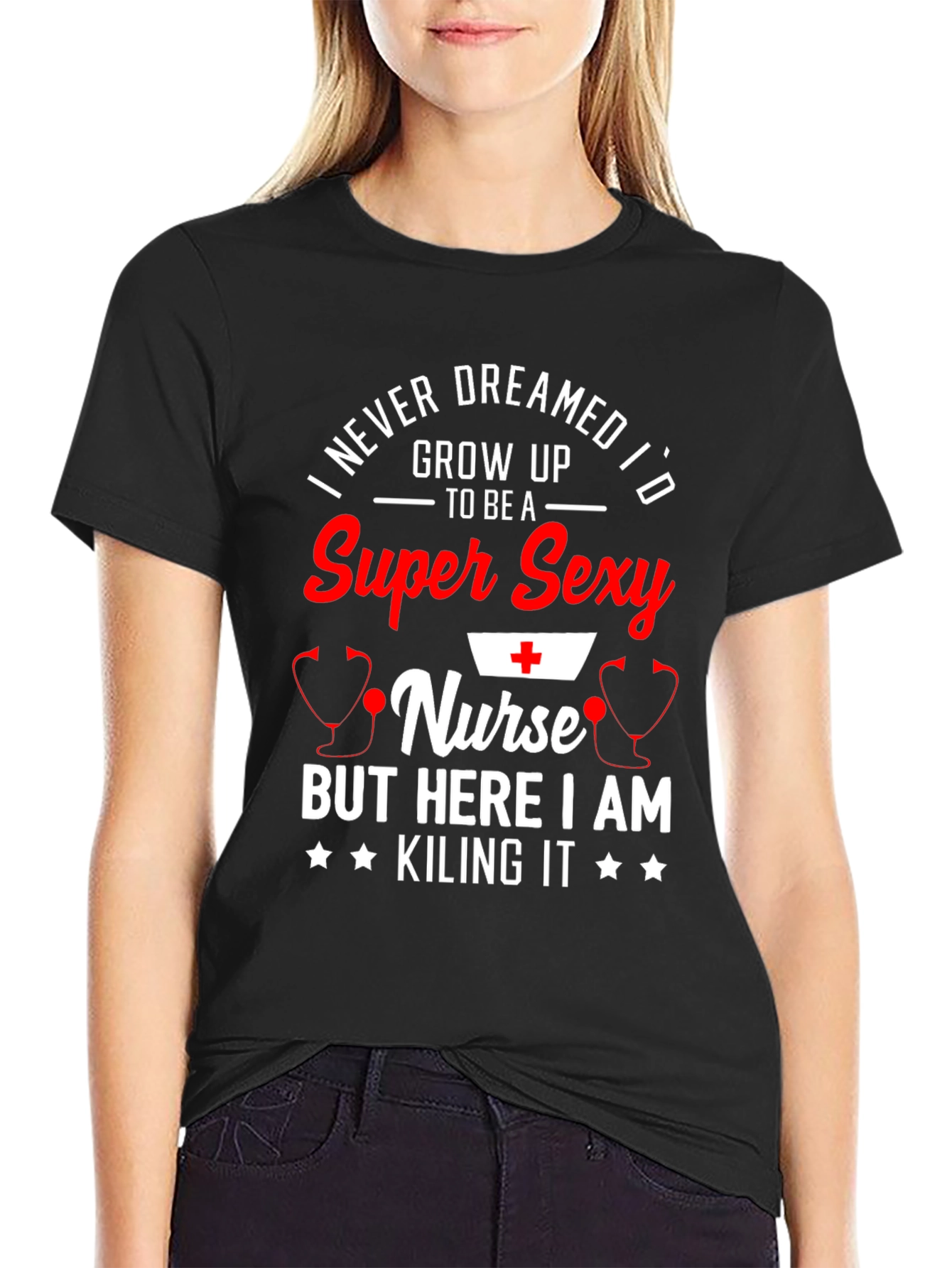 Super Sexy Nurse Graphic Print T-Shirt