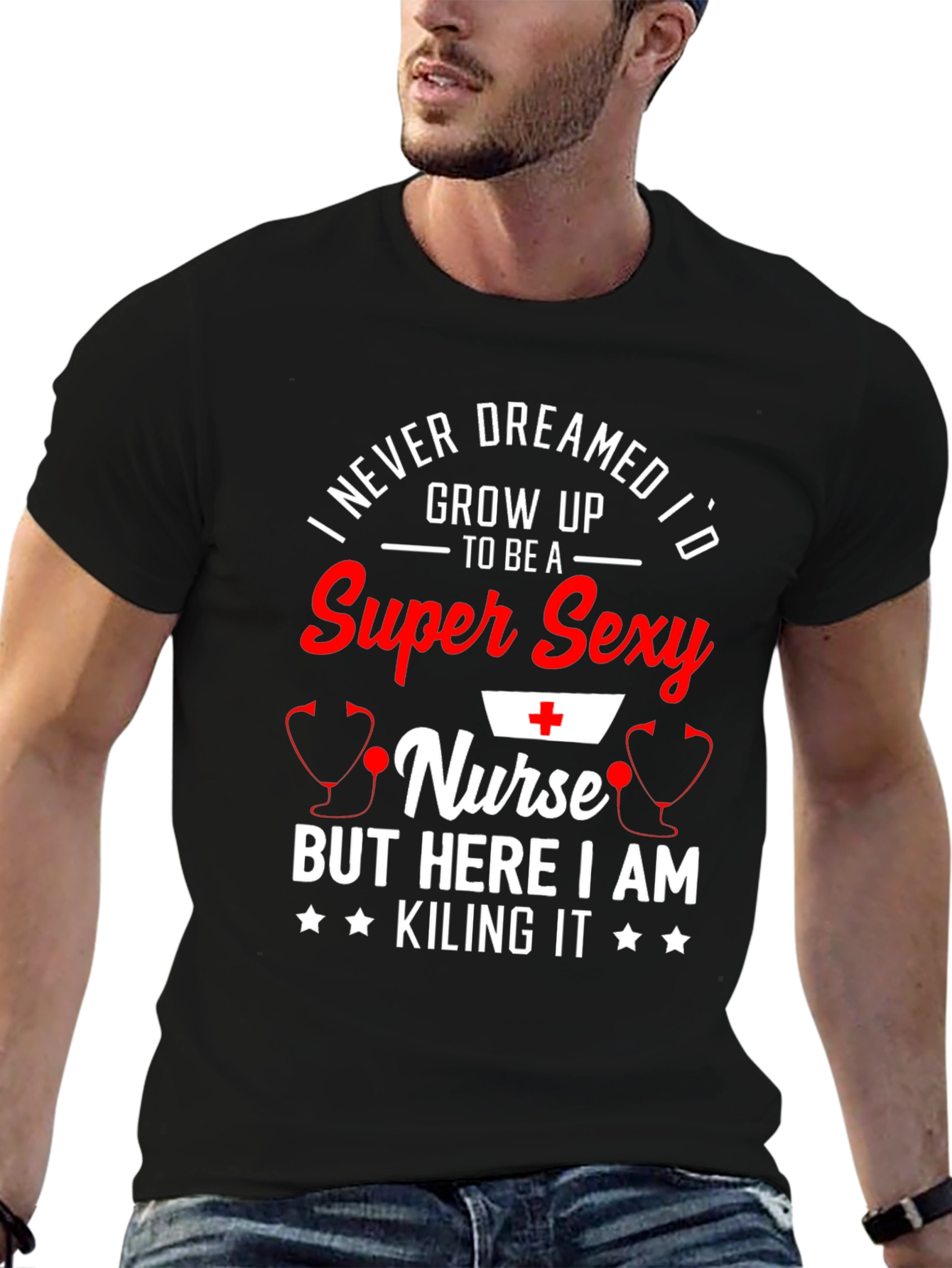 Super Sexy Nurse Graphic Print T-Shirt