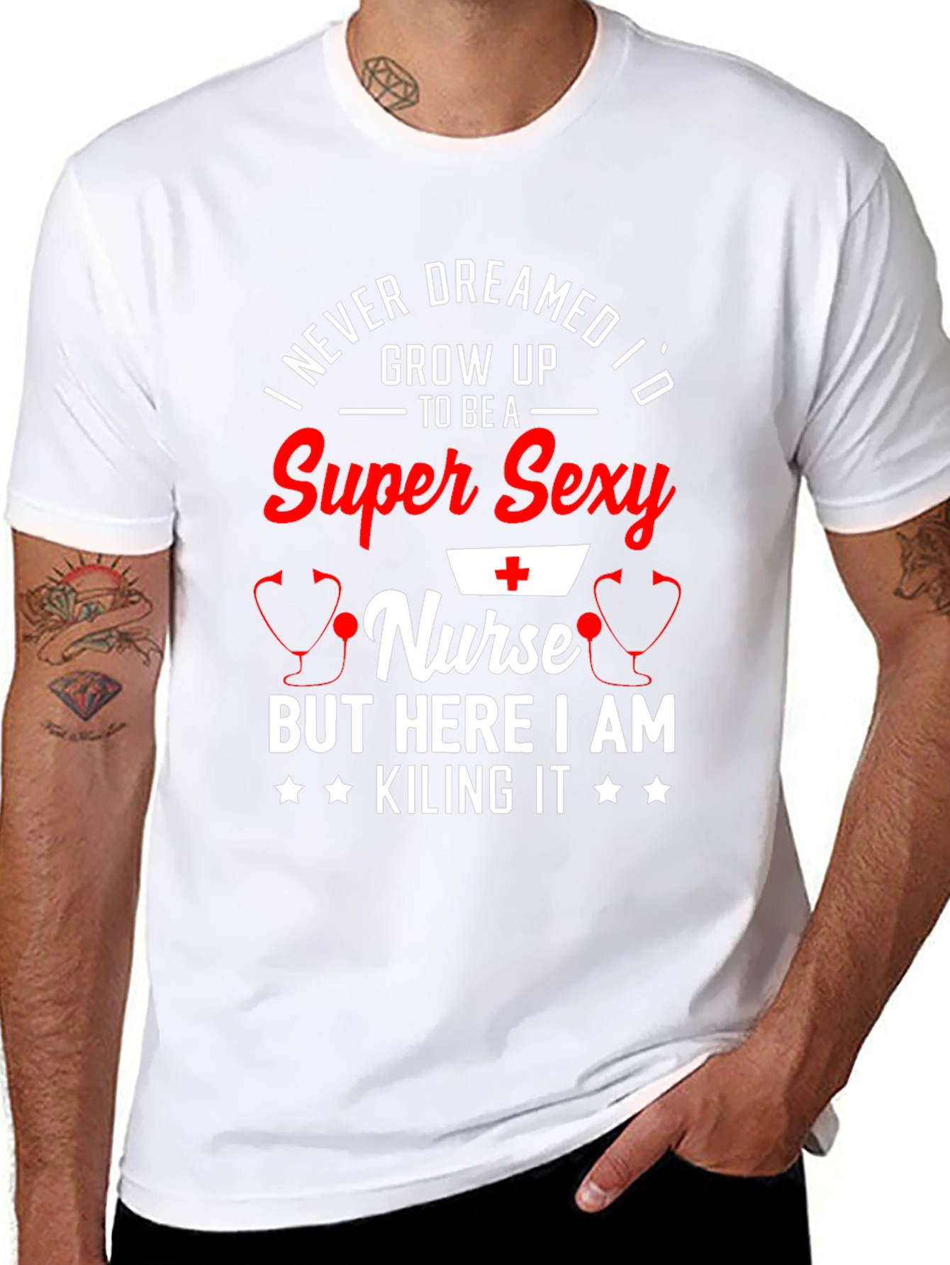 Super Sexy Nurse Graphic Print T-Shirt