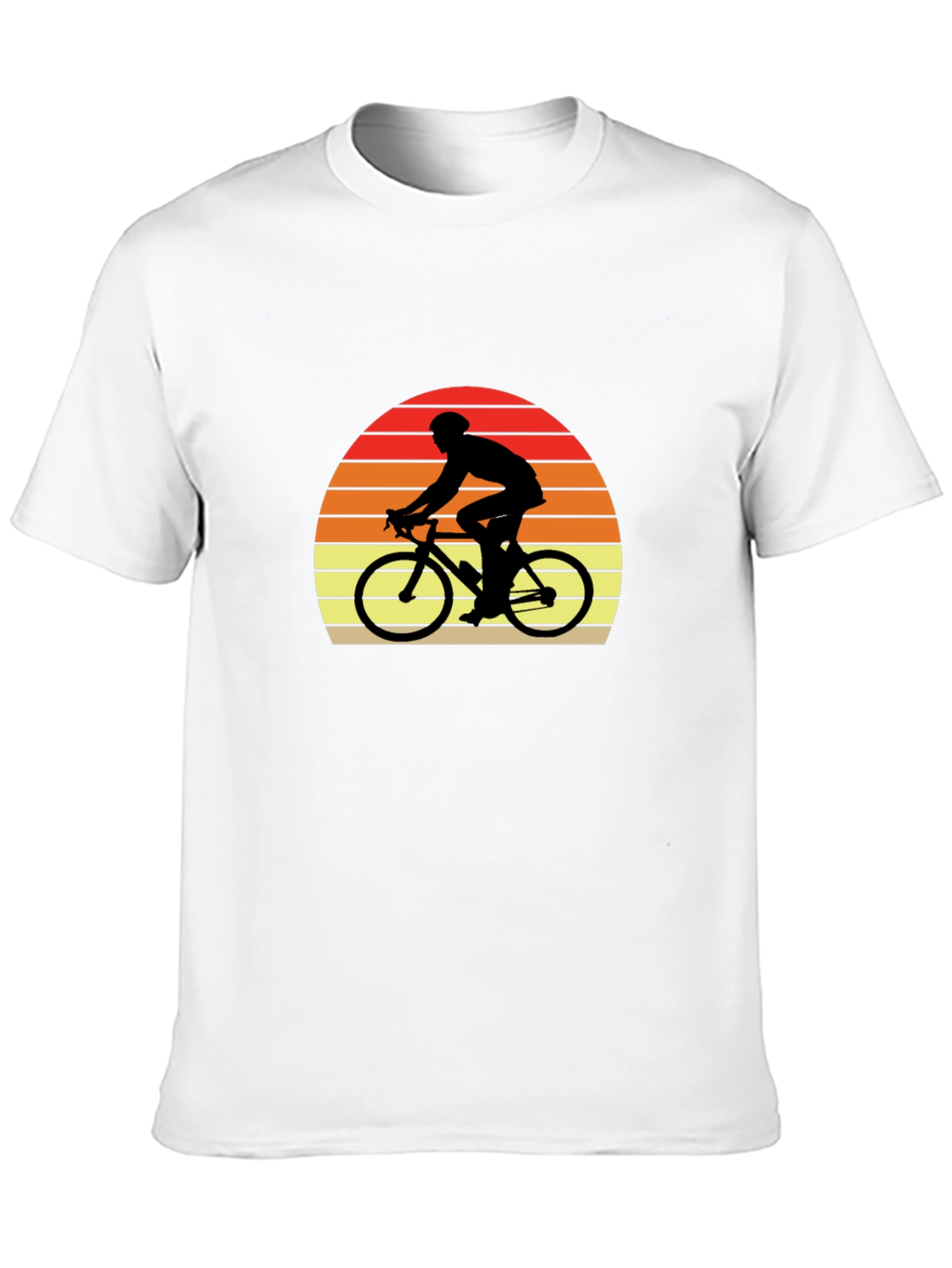 Retro Cyclist T-Shirt - Sunset Ride Design