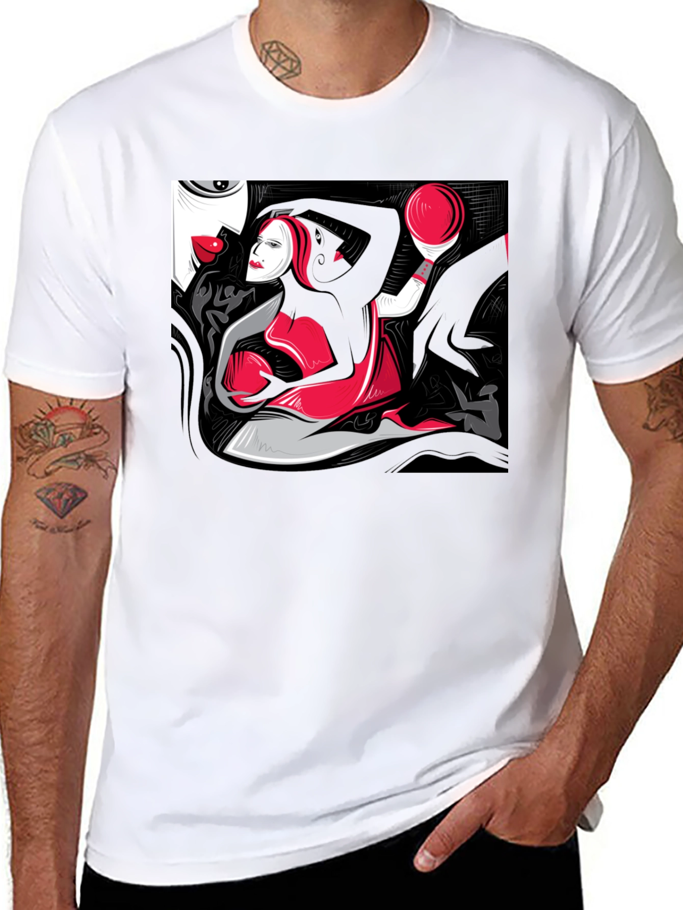 Abstract Art Graphic Tee - Modern Style Shirt