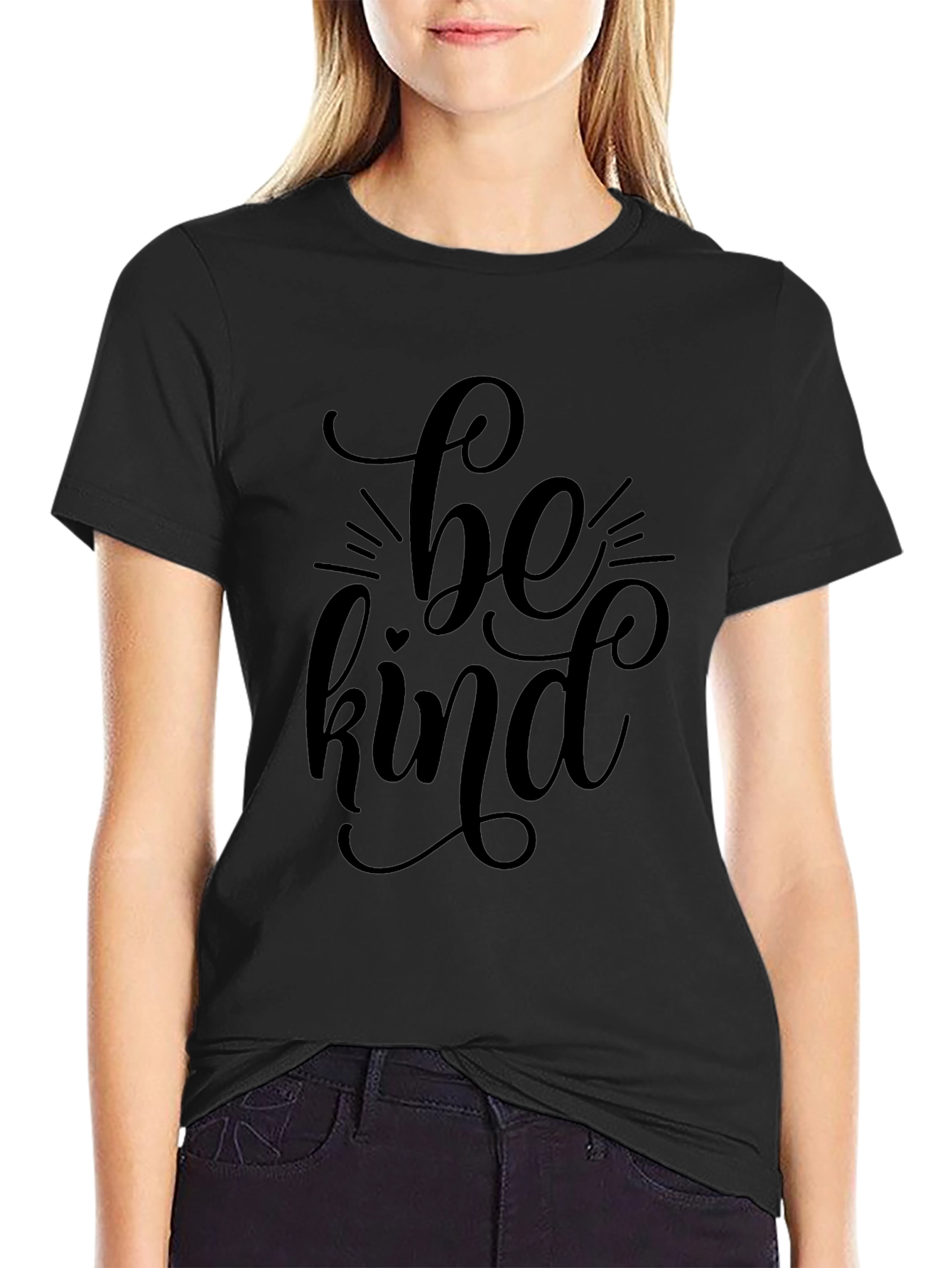 Be Kind Graphic Tee - Soft Black T-Shirt