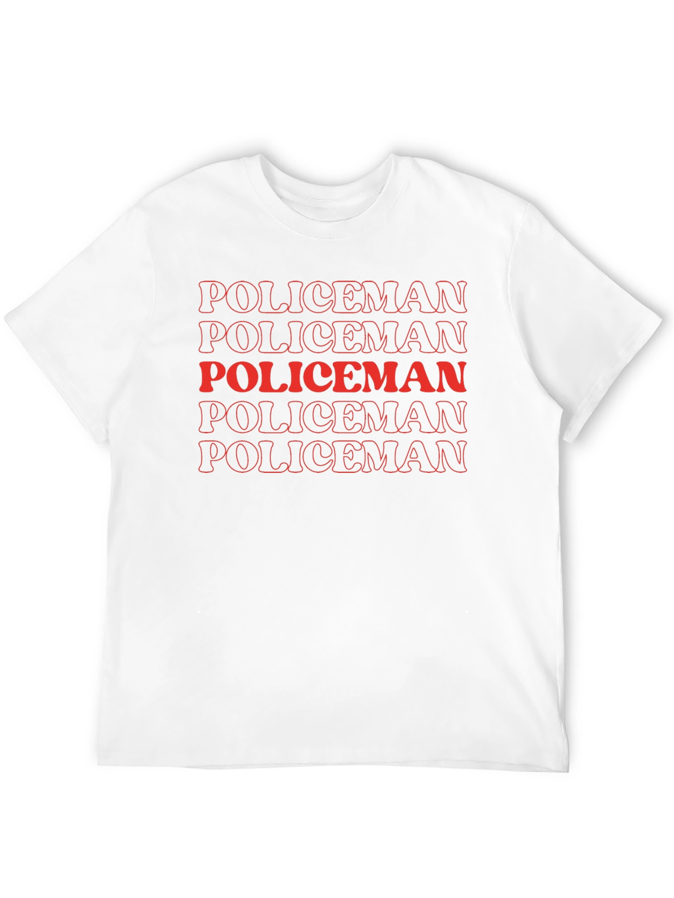 Policeman Text Stack Graphic Tee - Black