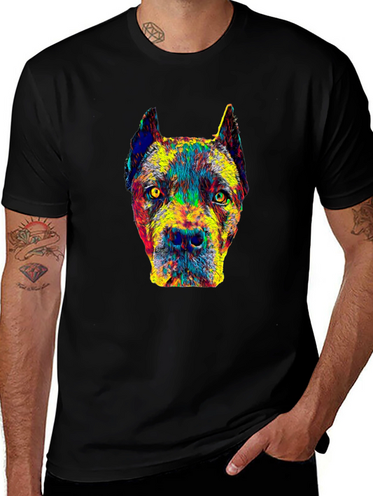 Colorful Dog Graphic T-Shirt | Cute Dog Lover Tee | Vibrant Dog Print Shirt | Dog Lover Gift | Free Shipping $50+