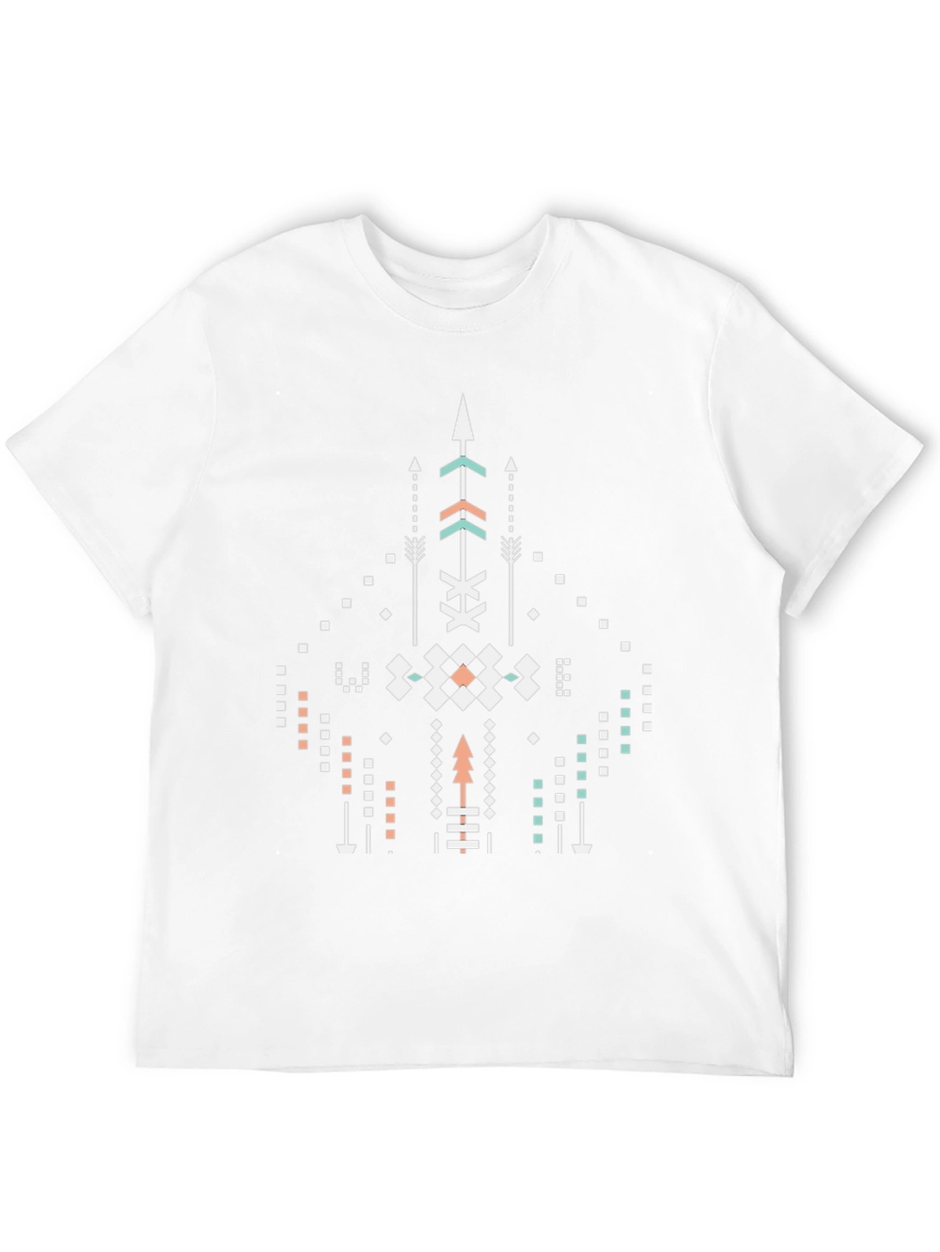 Geometric Arrow Design Black T-Shirt