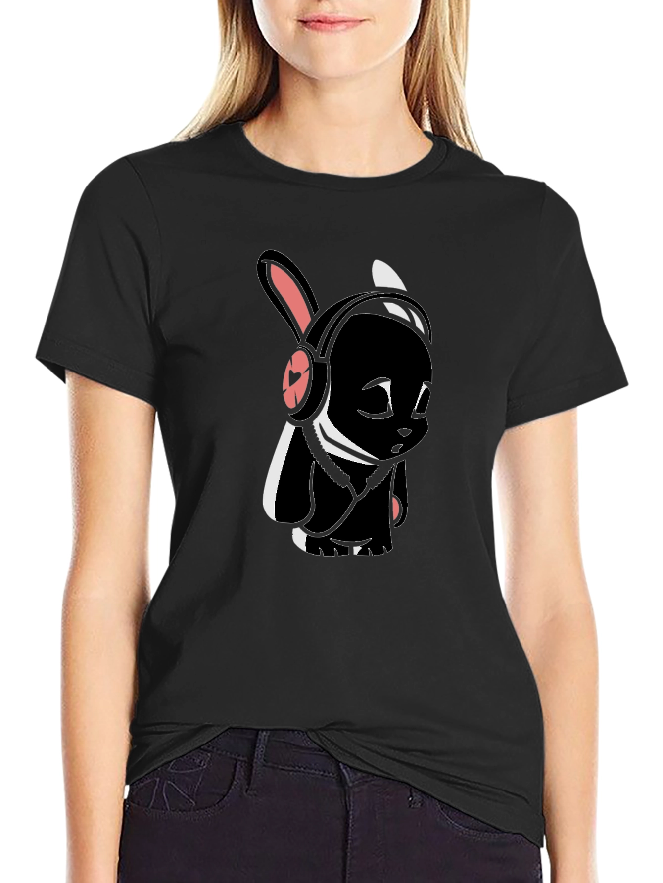 Black Bunny Graphic Tee - Stylish & Unique Design