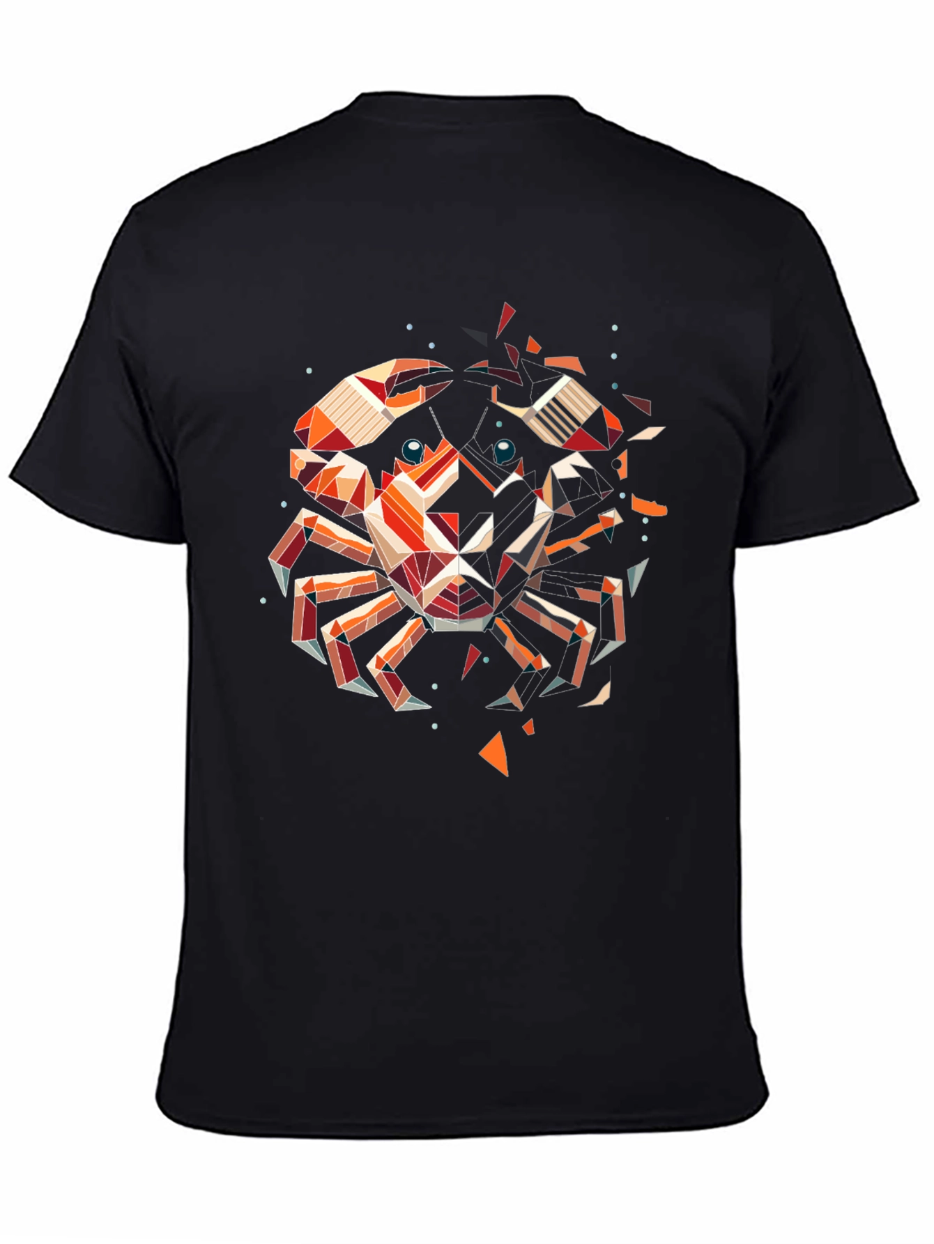 Geometric Crab Graphic Tee - Black