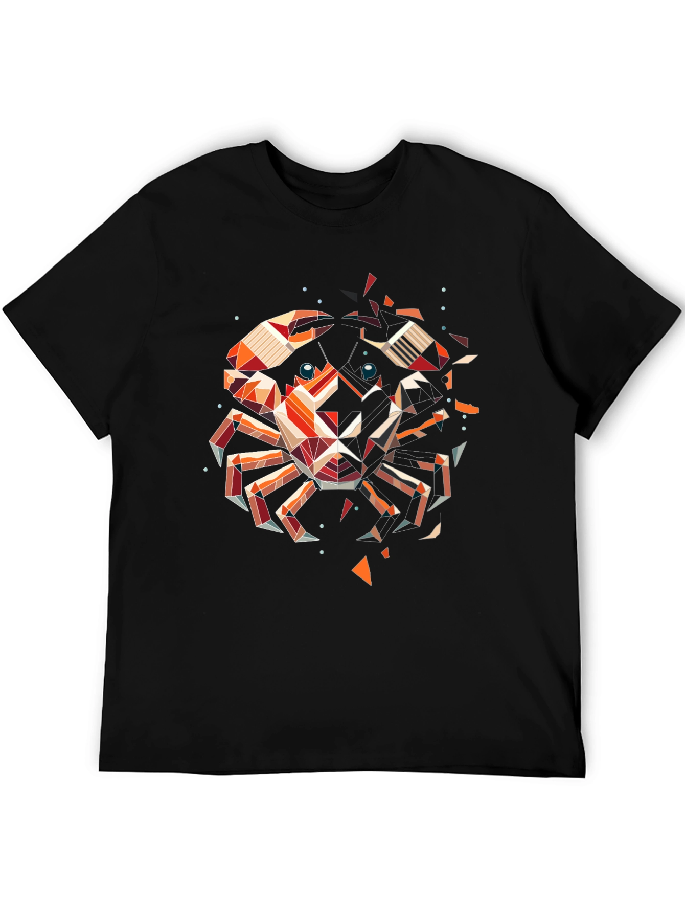 Geometric Crab Graphic Tee - Black