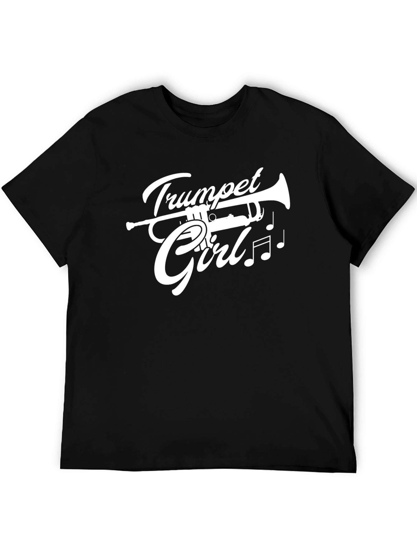 Trumpet Girl Graphic Black T-Shirt