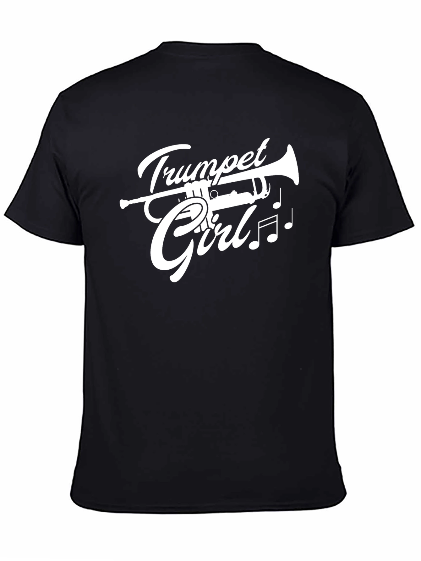 Trumpet Girl Graphic Black T-Shirt