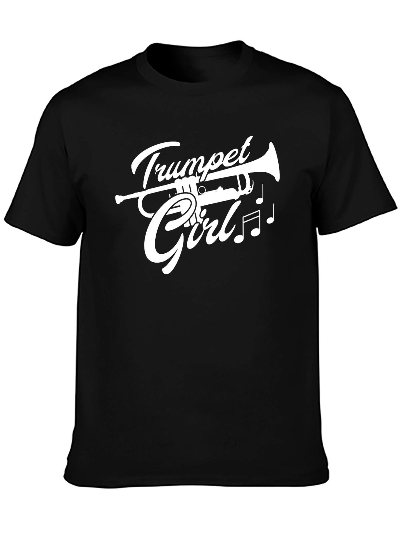 Trumpet Girl Graphic Black T-Shirt