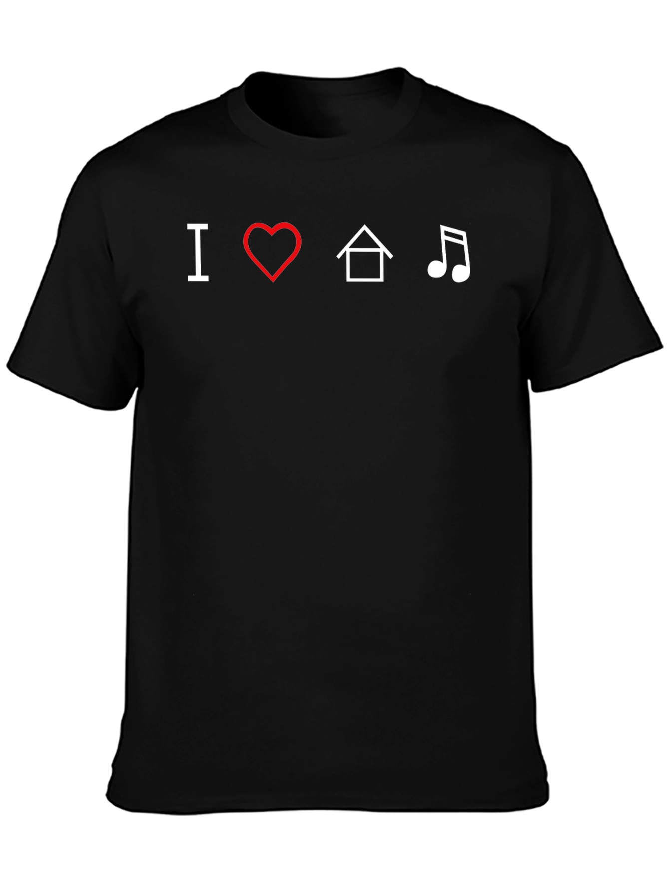 I Love House Music Black T-Shirt