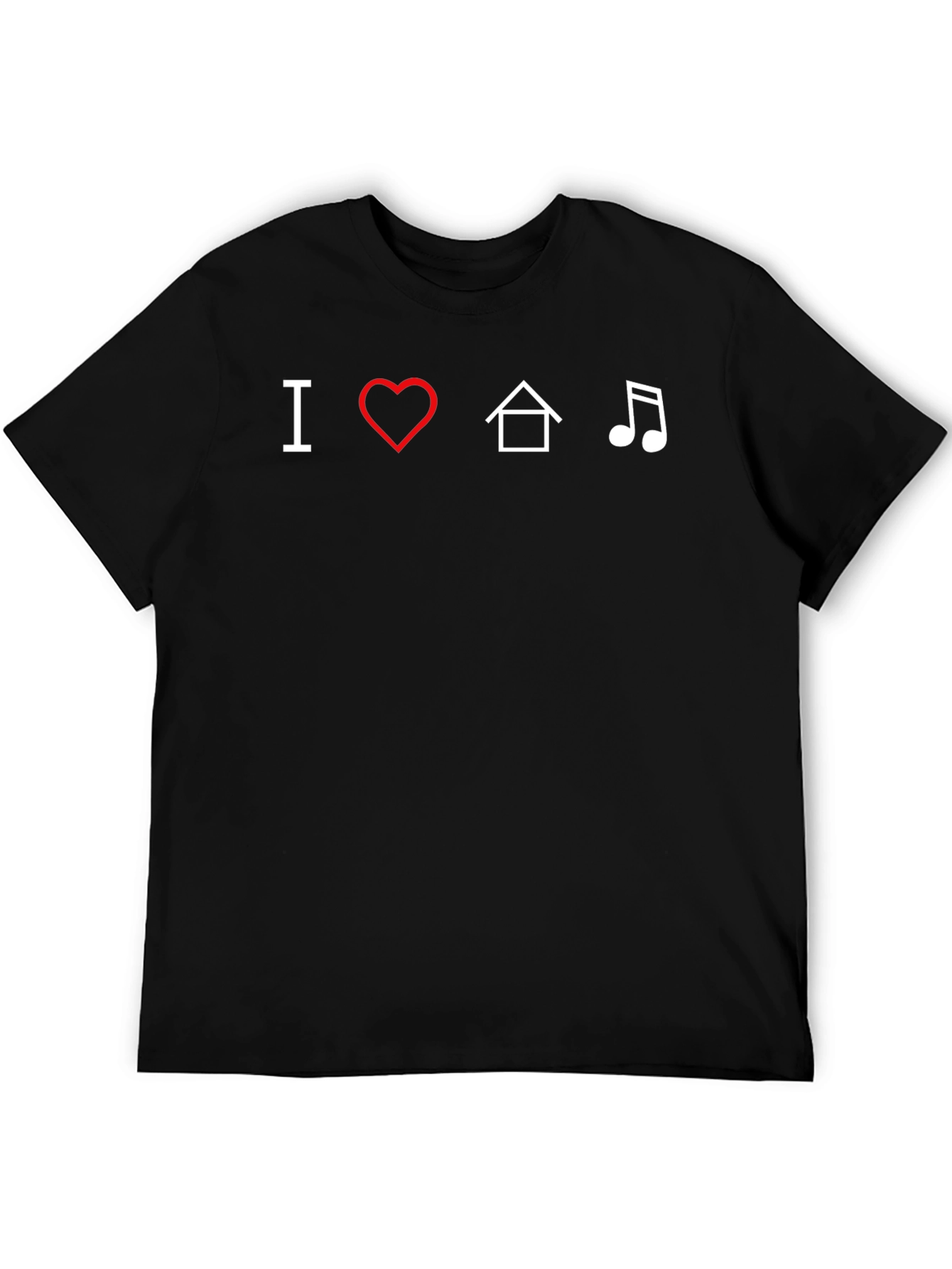 I Love House Music Black T-Shirt