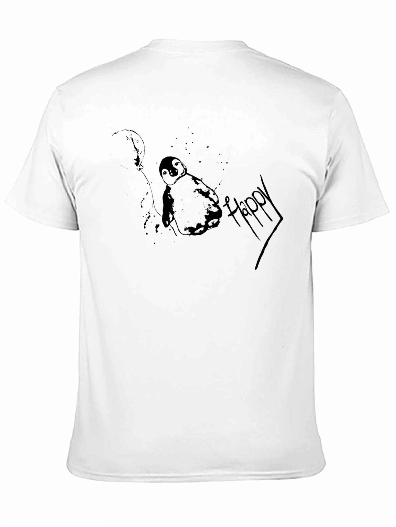Penguin Happy Graphic Black T-Shirt