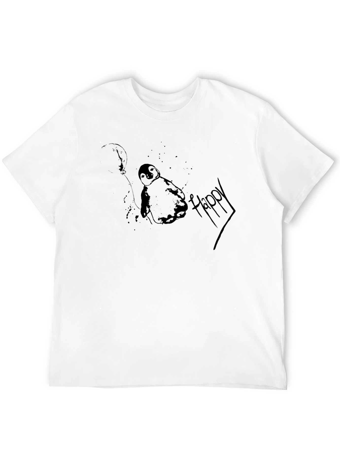 Penguin Happy Graphic Black T-Shirt